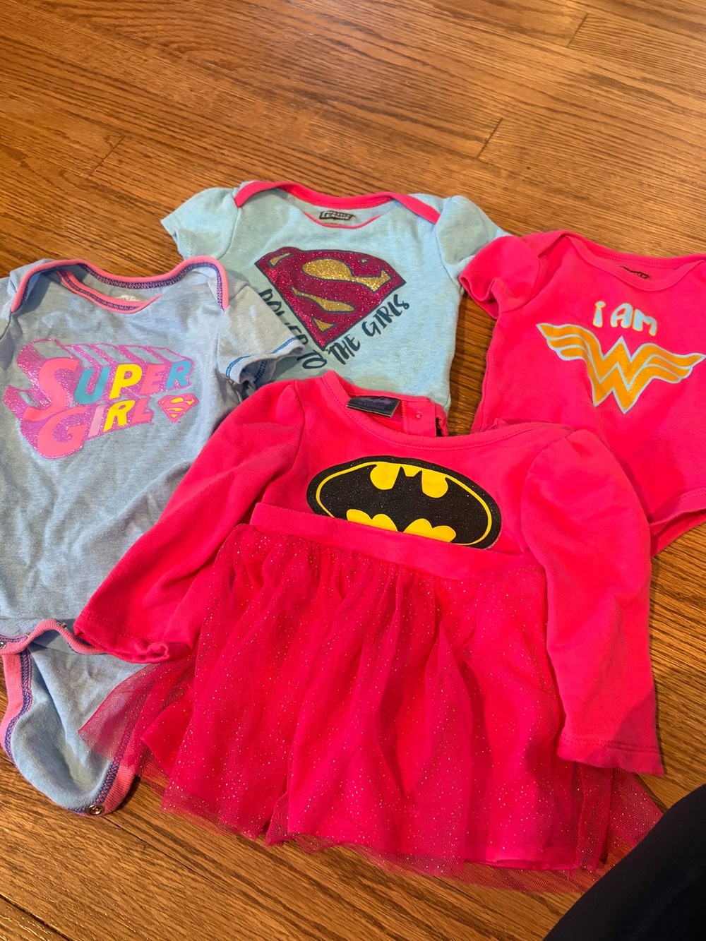DC Comics Pink Batman Tutu Dress with Matching Pink Superhero bodysuits | 3-6 mo